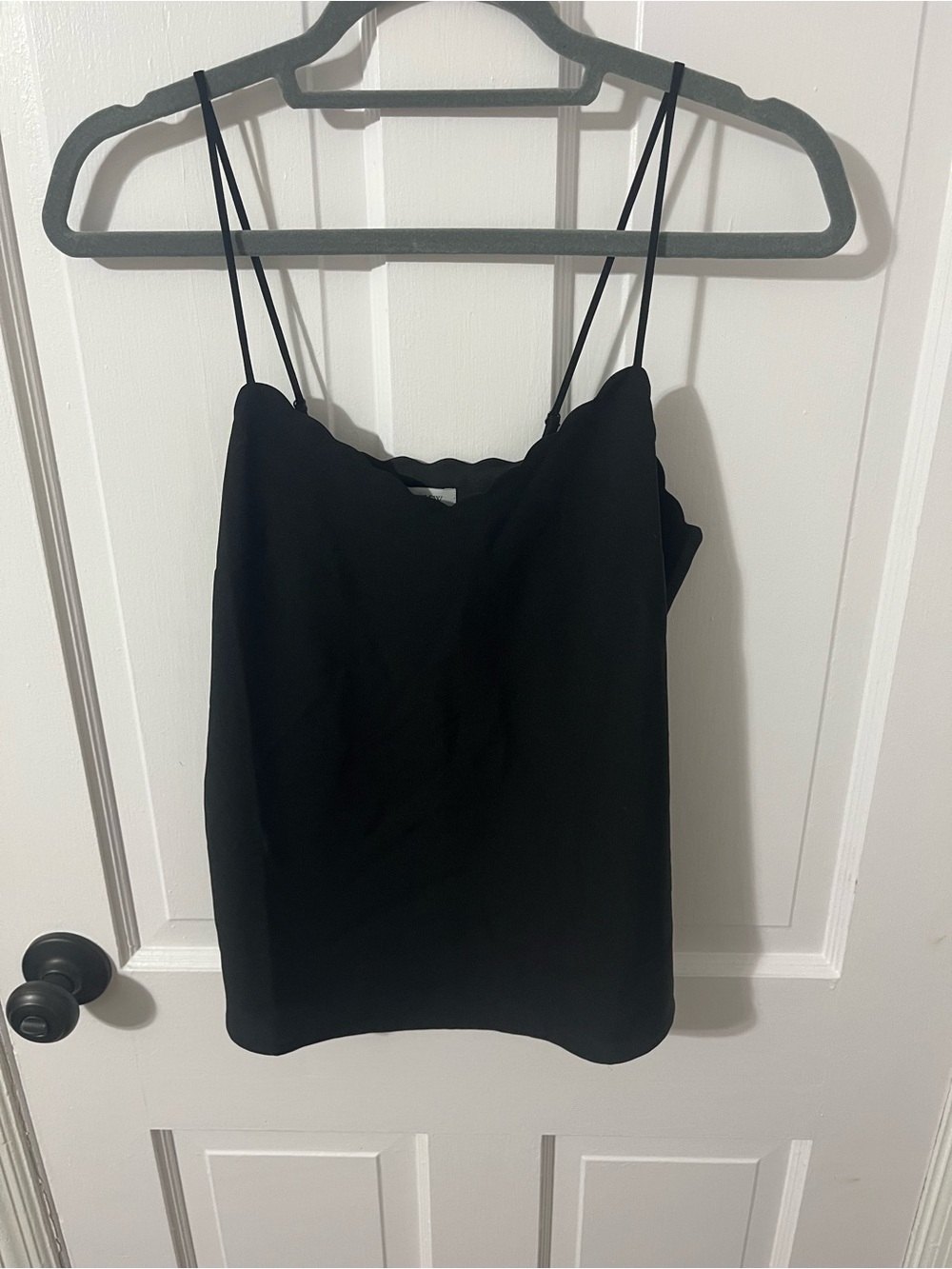 J. Crew Black Scalloped Neck Cami